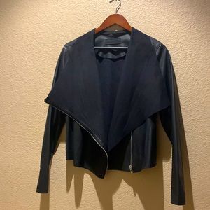 BLANK NYC drape front moto jacket